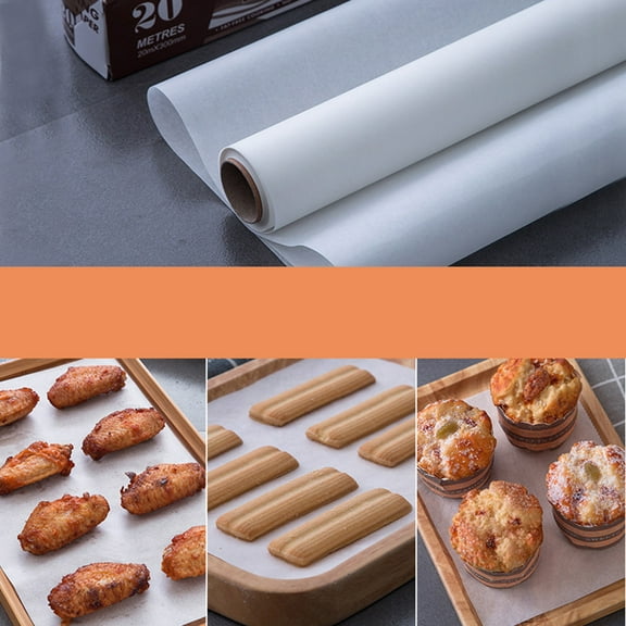 WORGEOUS  2 Rolls Silicone Paper Baking Mats Cookie for Oven Parchment White