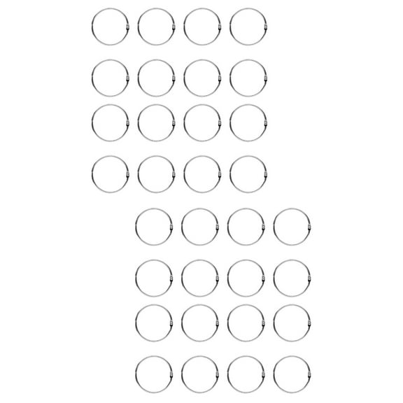 WORGEOUS 2 Sets  20 Pcs 3cm Loose Leaf Book Rings Binder Rings DIY Iron Rings Key Rings (Silver)