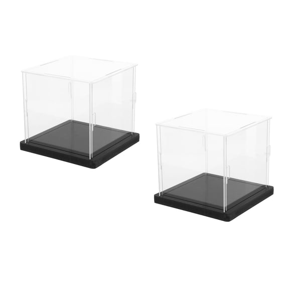 WORGEOUS 2 Sets Baseball Display Box Tabletop Baseball Case Transparent Baseball Holder