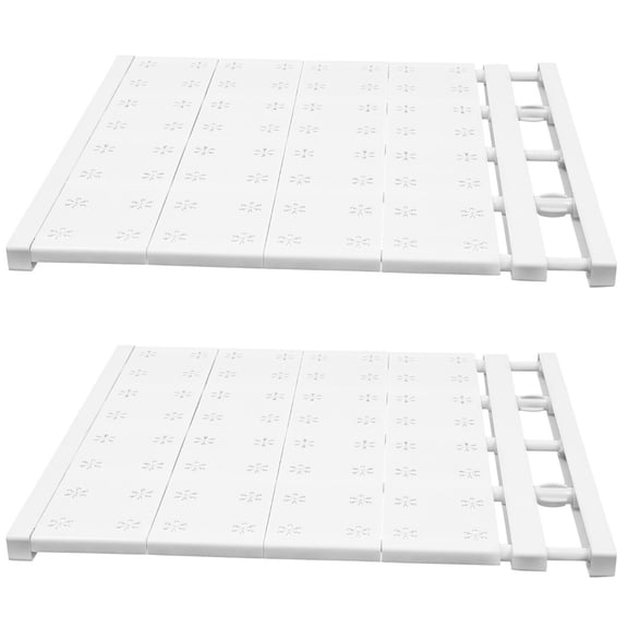 WORGEOUS 2 Sets  Closet Tension Shelf Telescopic Closet  Floating Shelf Closet Storage Rack For Shoes Bags