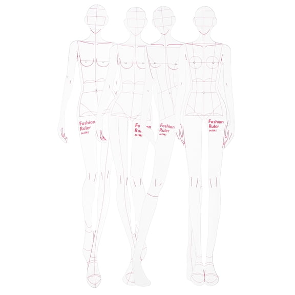 WORGEOUS 2 Sets  Fashion Drawing Template Ruler Woman Sewing Clothing Measuring Curve Rulers