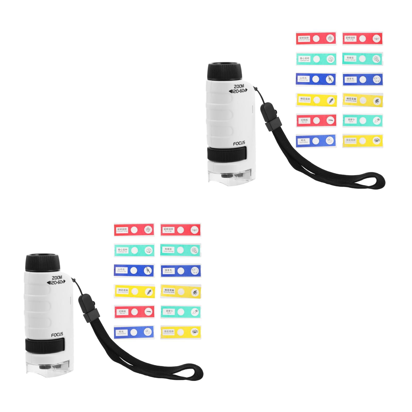 WORGEOUS 2 Sets Handheld Kids Microscope Portable Mini Microscope ...