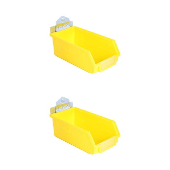 WORGEOUS 2 Sets  Pegboard Box Bin Tool Basket Storage Organizer Accessories for Attachments Sundries Case Yellow