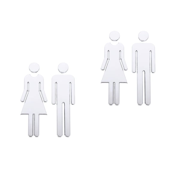 WORGEOUS 2 Sets Toilet Distinguishing Signs Practical Toilet Signs Universal Toilet Symbol