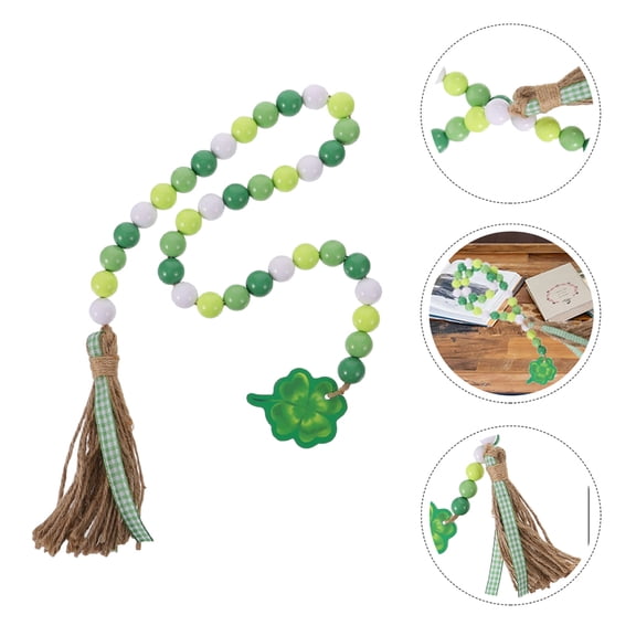 WORGEOUS 2 pcs Acrylic Bead String Adornments Four Leaf Tassel Hanging Wall Decors