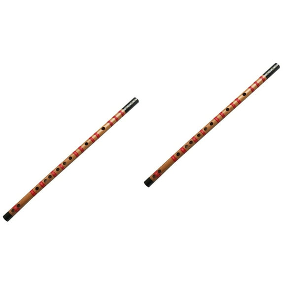WORGEOUS 2 pcs Chinese Style Wooden Flute Introductory Flute for Beginners Student (F Key)