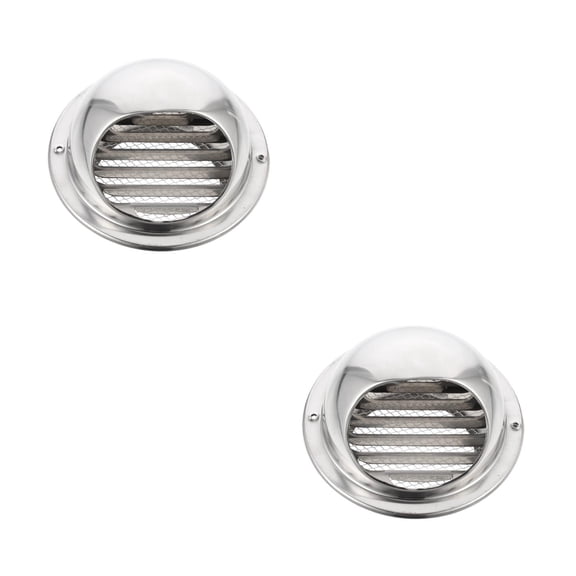 SKISUNO Rainproof Stainless Steel Air Vent Silver for Kitchen Exhaust 2Pcs