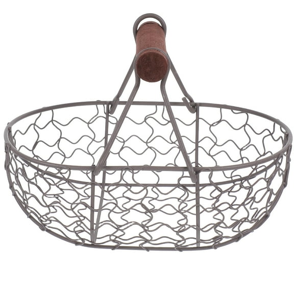 WORGEOUS 2 pcs  Metal Storage Basket Fruit Vegetable Container Wrought Iron Storage Holder