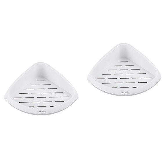 WORGEOUS 2 pcs Wall-mounted Corner Storage Rack Punch Free Triangle Rack Creative Wall-mounted Sundries Organizer for Bathroom Kitchen (Grey)