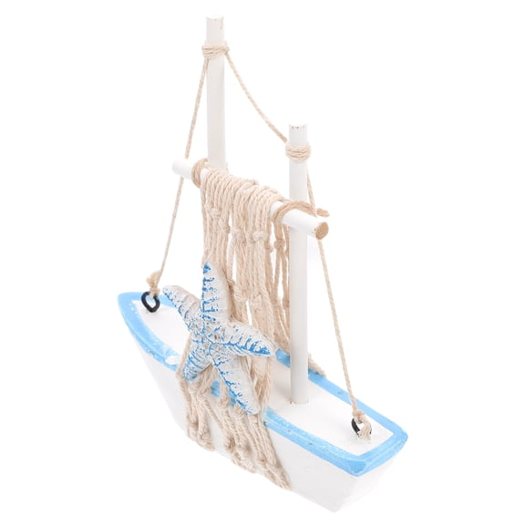 HOOWIFFY Sailboat Ornament Synthetic Material Bedroom Office Workers 2Pcs 5.31X4.13X1.18 Inch