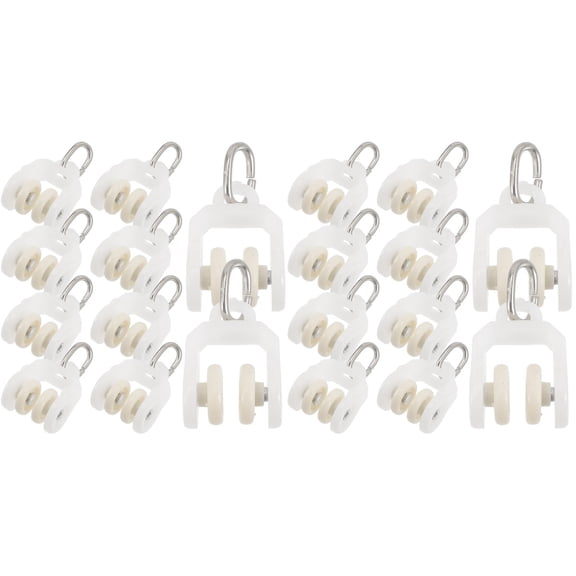 WORGEOUS 20 Pcs Curtain Gliders Drapery Track Curtain Mute Wheels Rollers