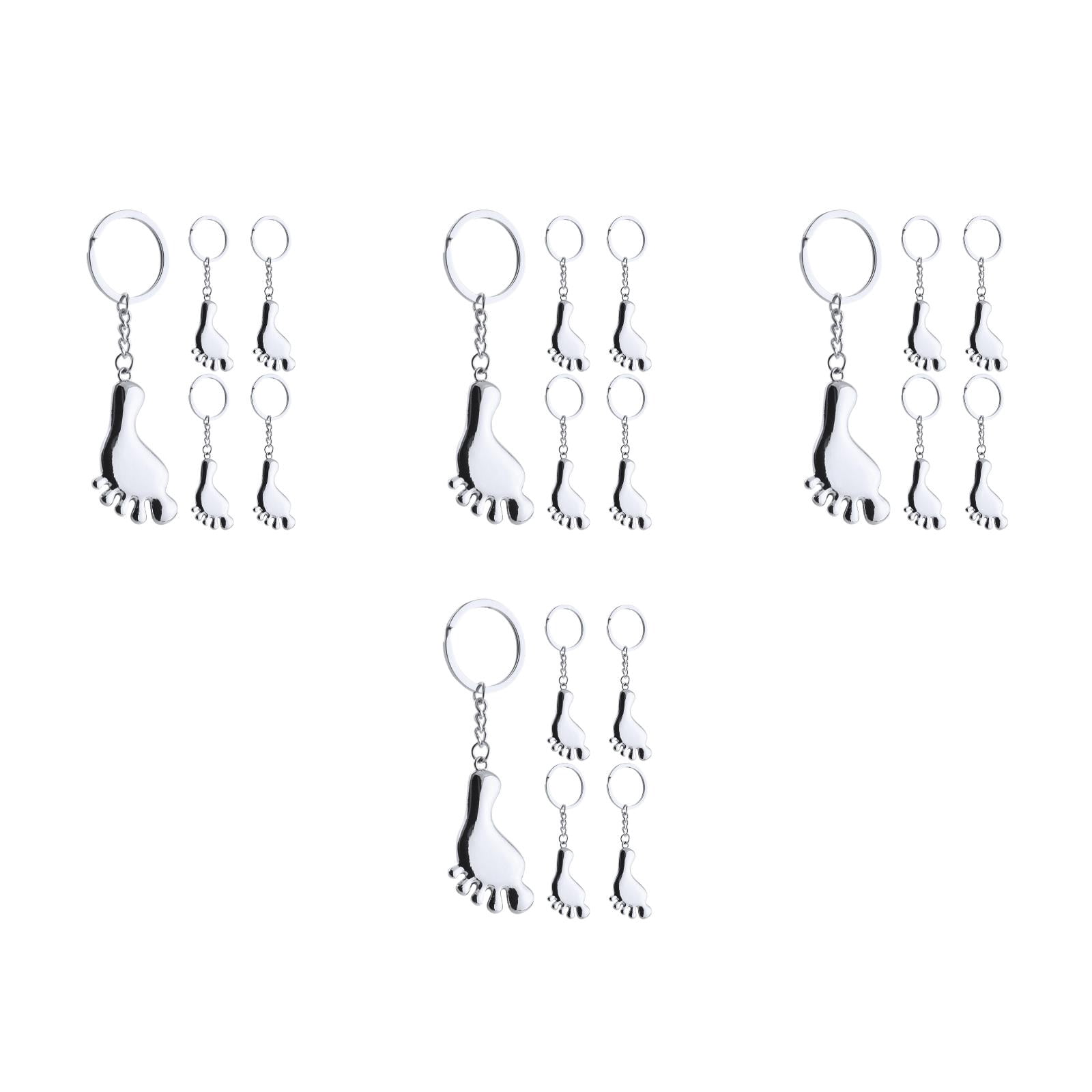 WORGEOUS 20 Pcs Feet Shaped Keychain Decorative Key Ring Holder Pendant Delicate Keychain Exquisite Footprint Keychain Decorative Keyring
