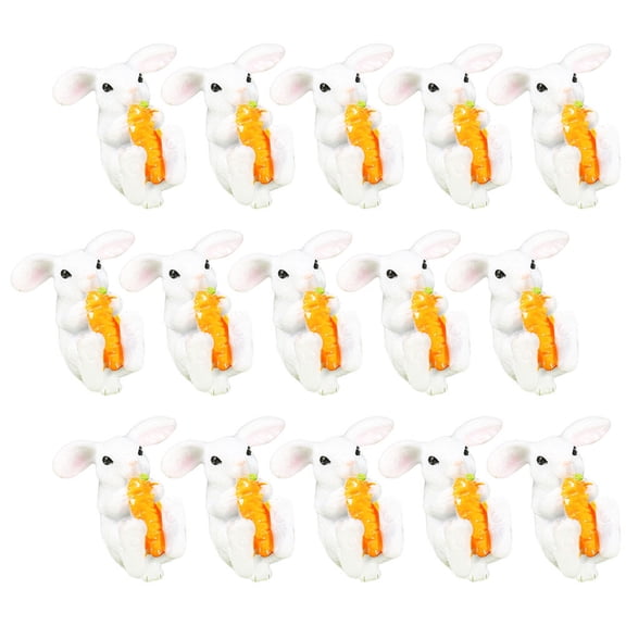HINTRMENT 20-Piece Multi-Colored Resin Figurines Set, Small Bunny Craft Decorations 1.1x0.8x0.6 Inches