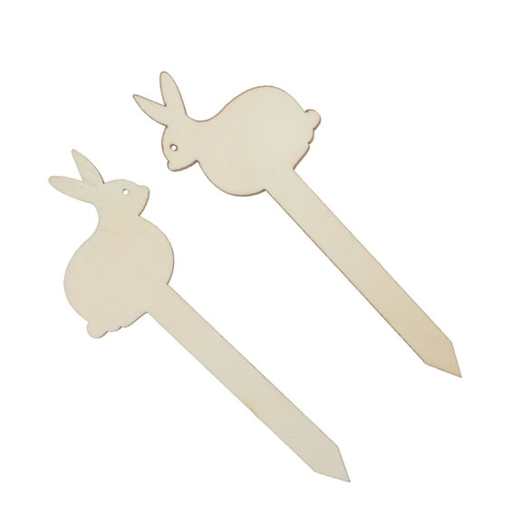 WORGEOUS 20 Pcs Wooden Rabbit Picks Rabbit Ornaments Child 12.70X4.70X0.20CM