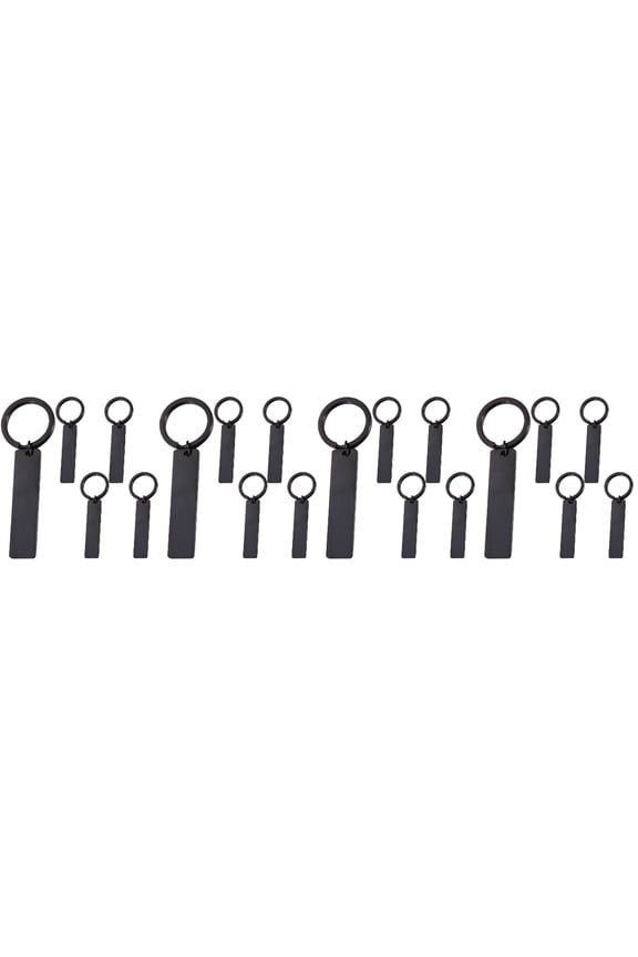 20 pcs Diy Lettering Keychains Stainless Steel Blank Keychain Engraved Blank Key Chain