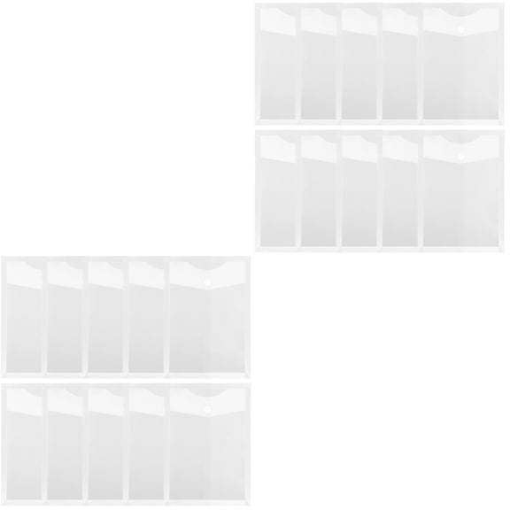 FUEENIRVA Tablzone White PP Snap Button File Folders, Clear and Durable, Ideal for Office and School