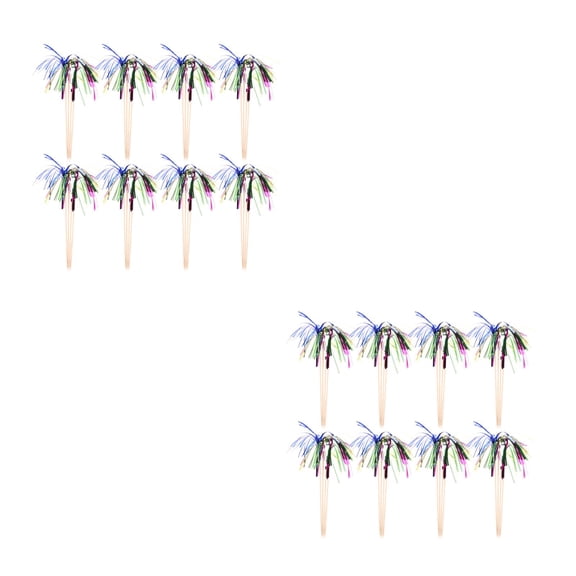 WORGEOUS 200 pcs Cupcake Toppers Picks Foil Frill Cocktail Fruit Drinks Picks Toothpick Sticks for Birthday Wedding Bridal Shower Graduation Party Decoration