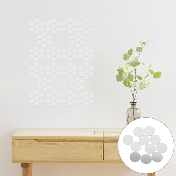 WORGEOUS 200Pcs Silver Decorative Wall Mirror Decals for Homeowners Simple Bedroom Decor