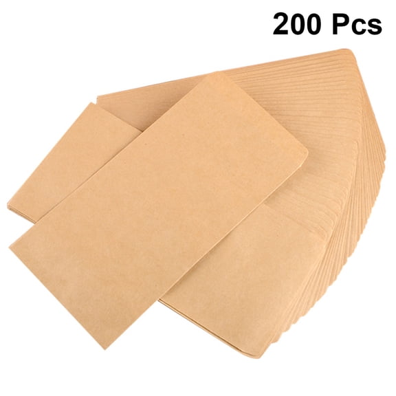 WORGEOUS 200pcs 16.5cm Vintage Kraft Paper Envelopes, Plain Color, Blank for Office, School, Business, Letter Storage