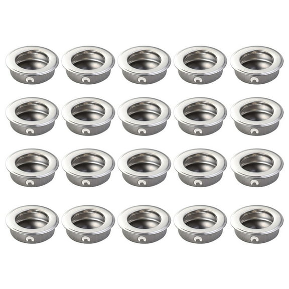 WORGEOUS 20Pcs 35mm Flat Stainless Steel Recessed Flush Pull Finger Insert Sliding Door Handle Drawer