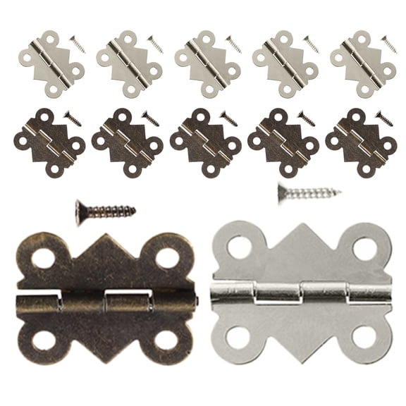 WORGEOUS 20pcs Butterfly Hinge Chest Box Small Cabinet Hinges DIY Accessories For Door