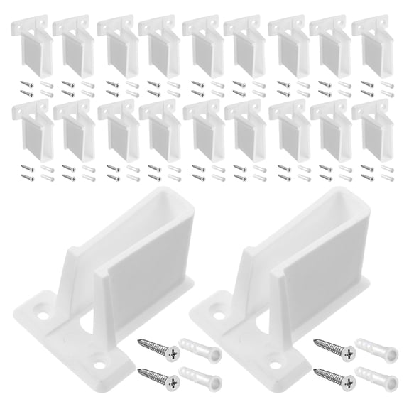 WORGEOUS 20pcs RV Accessories Plastic Shelf Brackets Wall Mount Closet Shelf Holder with Screws Wire Shelf End Bracket Curtain Rod Support