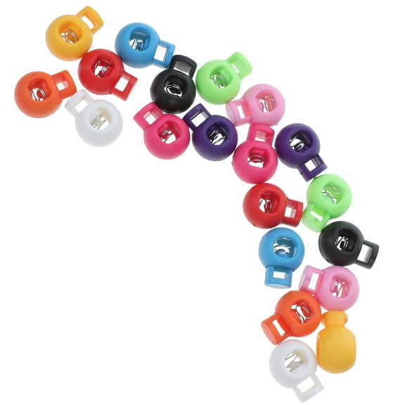 WORGEOUS 20pcs Single Hole Round Plastic Cord Locks Djustable Spring Cord Locks Ideal Drawstrings Backpacks Shoelaces And Outdoor Gear