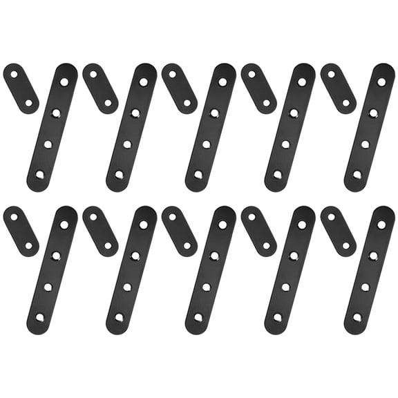 WORGEOUS 20pcs Stainless Steel Straight Brackets Flat Metal Brackets Mending Repair Plates