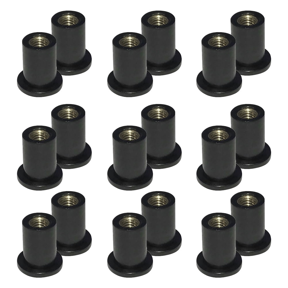 WORGEOUS 20pcs Universal 5 mm Rubber Well Nuts for Motorcycle Windshield with 0.8 Ideal for Fairing Mounting and Windscreen Screws