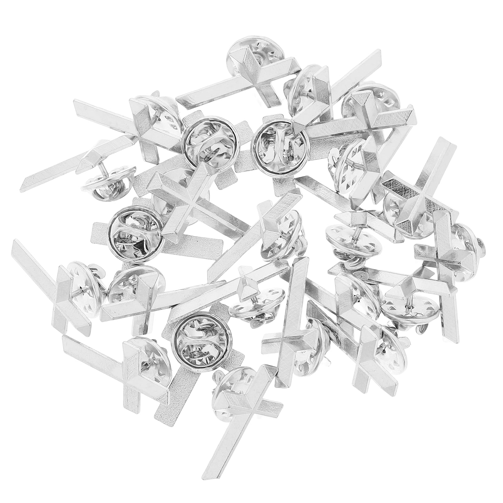 WORGEOUS 24pcs Stylish Religious Cross Lapel Pins for Suits and Metal Brooch Pins Ideal for Church Events and Special Occasions