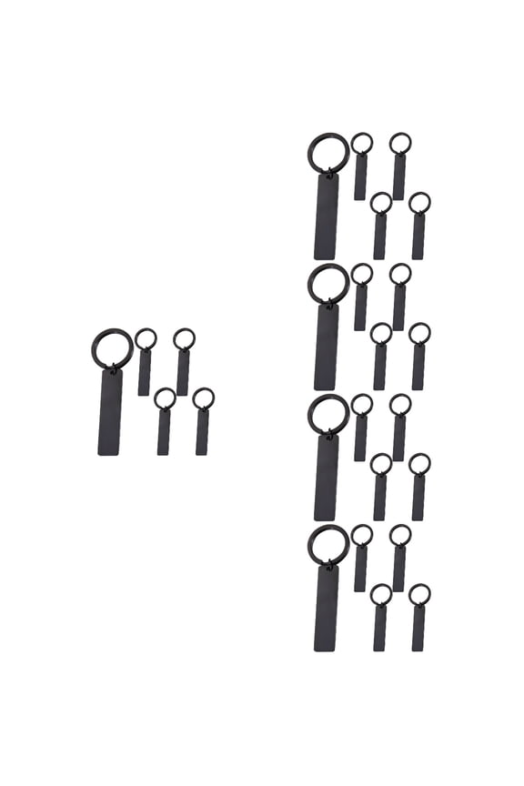 25 Pcs Stainless Steel Blank Keychains for Engraving, Lettering Metal Key Chain Set