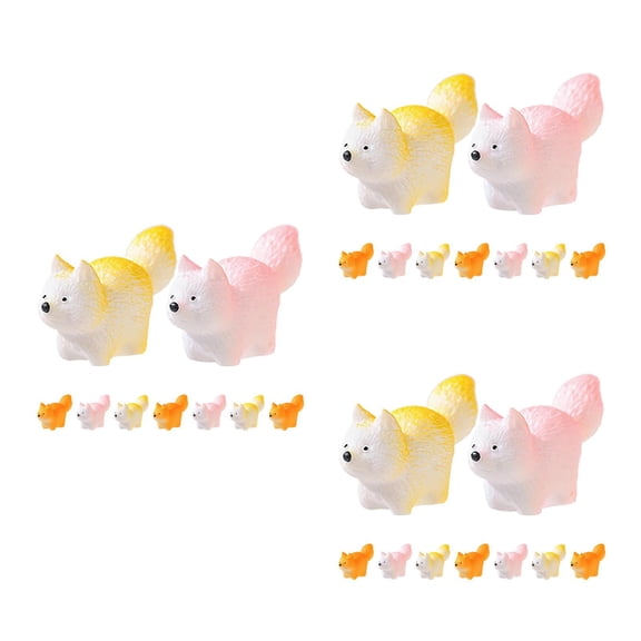 WORGEOUS 27 pcs Mini Fox Animal Figurines Miniature Fox Fairy Garden Accessories For Cake Topper Moss Landscape Diy Terrarium Crafts Ornament Home Decoration