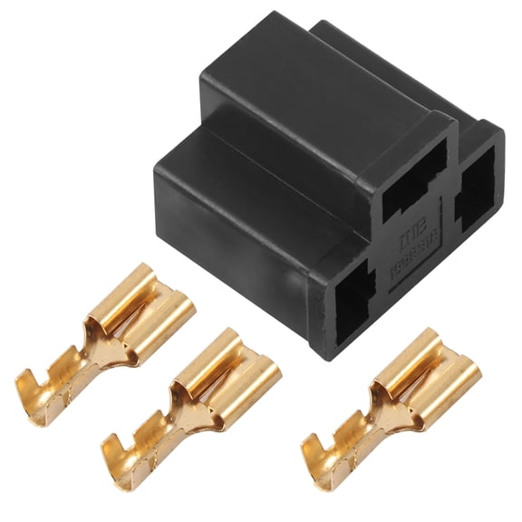 WORGEOUS 2Pcs Automobile Waterproof Connector with 3 Jacks Anticreeping Connector for Anti-creeping Jack (Black)