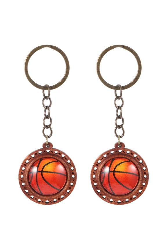 2Pcs Basketball Keychain Ball Key Ring Backpack Bag Purse Handbag Hanging Pendant