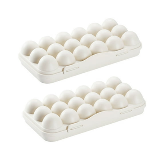 FUEENIRVA 2Pcs Portable Eggs Box PP Anti-collision Egg Storage Egg Preservation Household Users