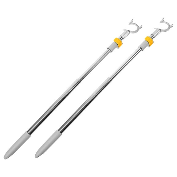 WORGEOUS 2Pcs Extend Reaching Stick Clothesline Prop Closet Pole Stick Outdoor Telescoping Utility Pole Hook Telescoping Clothes Drying Pole Multi