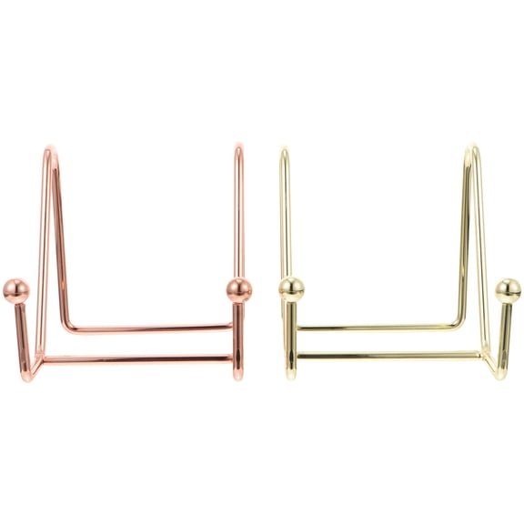 WORGEOUS 2-Pack Metal Frame Holders Iron Photo Frame Display Stands with Iron Plate Easels