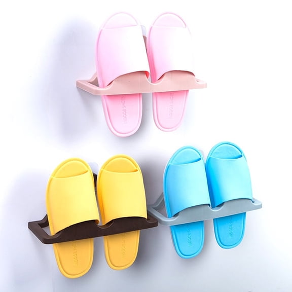 GETAJGHSD Wall Mounted Shoe Rack Organizer 2-Pack in Coffee Color, PP Material, Space Saving Shoe Storage Solution