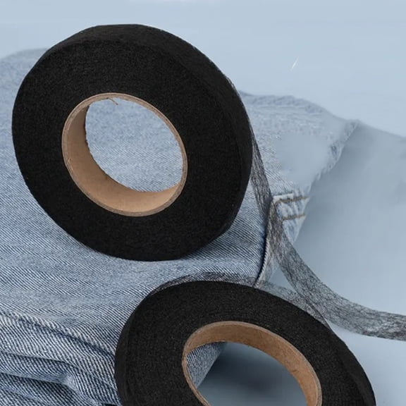 BESTYASH Iron on Hemming Tape Black Nonwoven Neat Edges for DIY Projects
