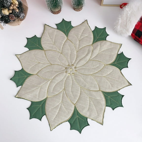 WORGEOUS Home Decor Accessories Table Mat Green 2Pcs 15.72X15.72X0.08in