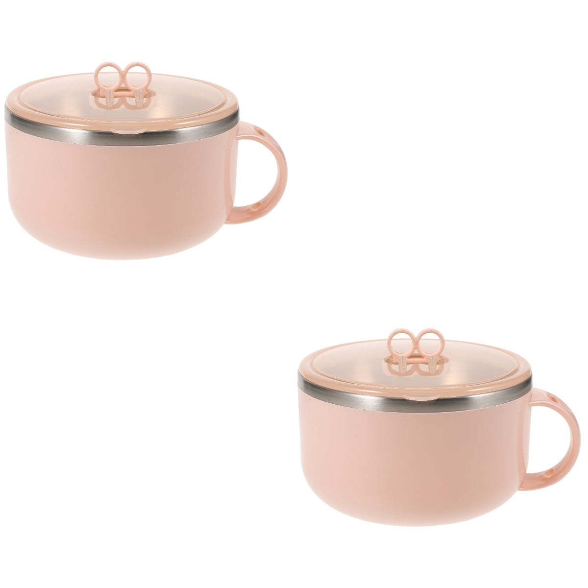 WORGEOUS 2pcs 1200ml Medical Bowl Large Capacity Food Container Bowl (Pink)