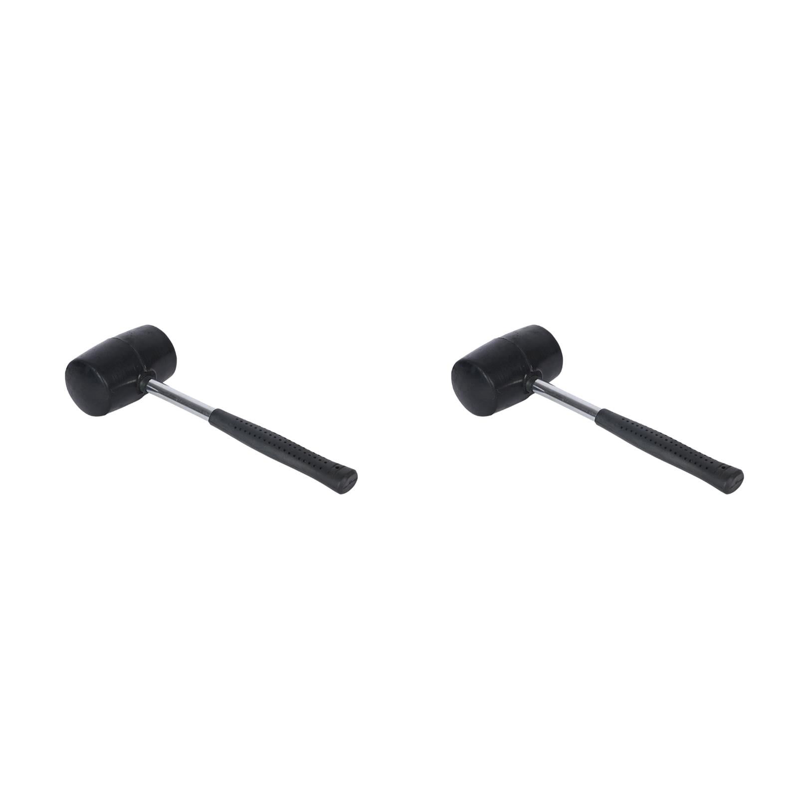 WORGEOUS 2pcs 750g Steel Handle Tile Installation Hammer Practical Rubber Hammer Decoration Tools (Black)