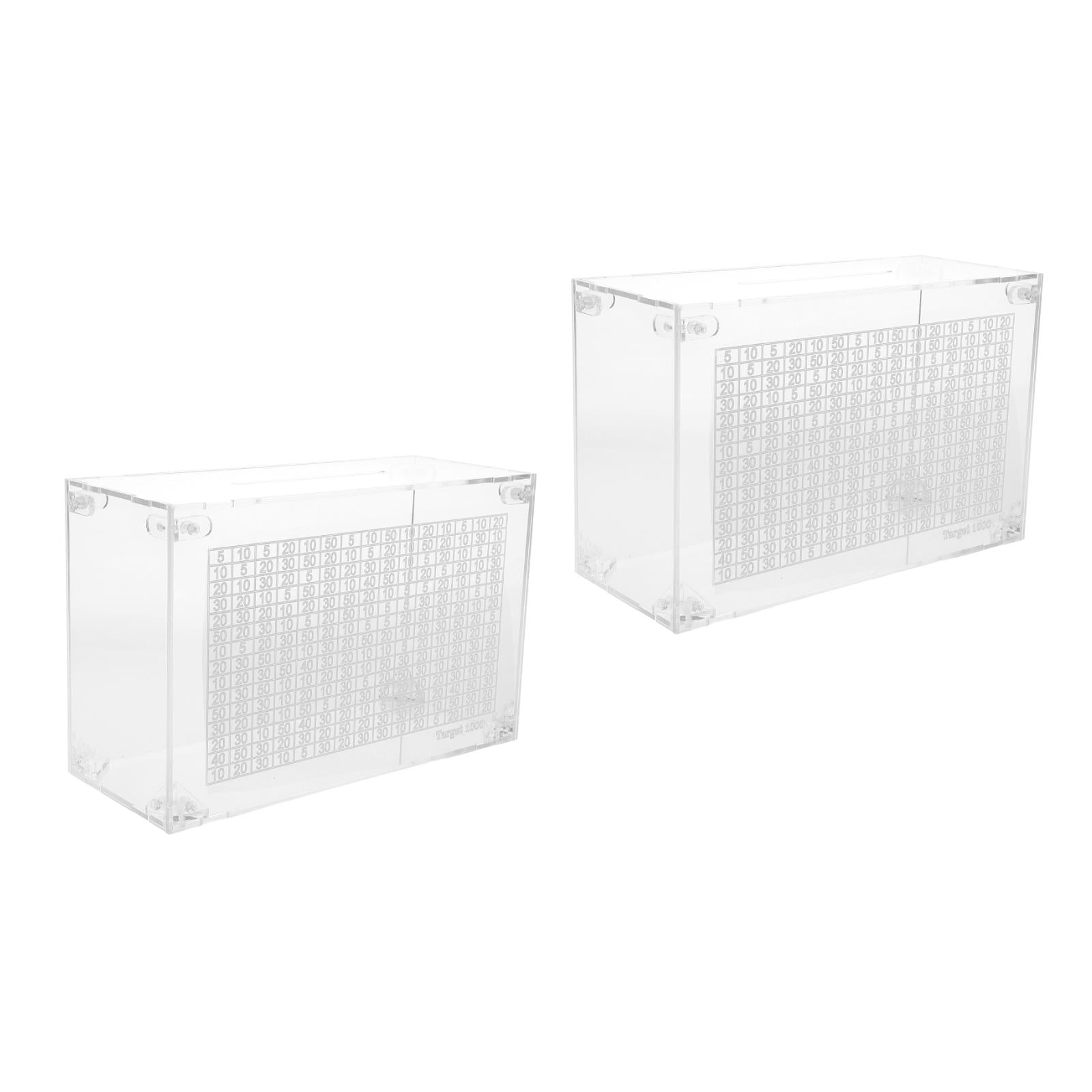 WORGEOUS 2pcs Acrylic Piggy Bank For Adults Kids Money Saving Challenge ...