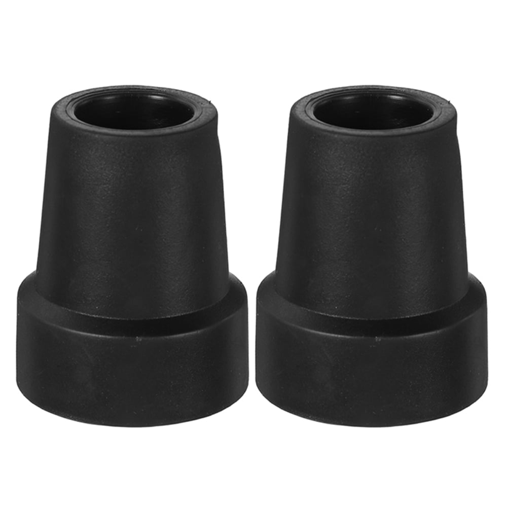 WORGEOUS 2pcs Black Rubber Tips For Walking Sticks Thickened Rubber Cane Tips Non-Slip Replacement Feet For Hiking Poles Walking Canes for 19 mm Diameter