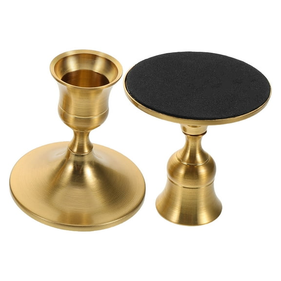 WORGEOUS 2pcs Brass Taper Candle Holders Vintage Candlestick Holders Candle Stick Stand for Wedding Centerpiece Table Decorations