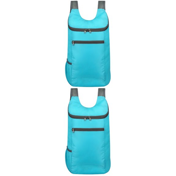 WORGEOUS 2-Pack Camping Backpacks Outdoor Daypack Polyester Rucksack with Large Capacity Pockets for Travel Hiking Sky