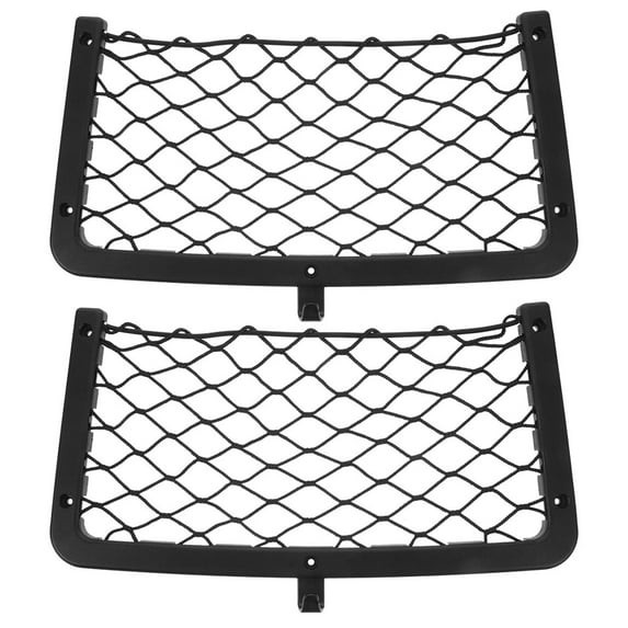 FUTUREORYY Car Mesh Storage Pocket Trunk Organizer Black Elastic 2Pcs