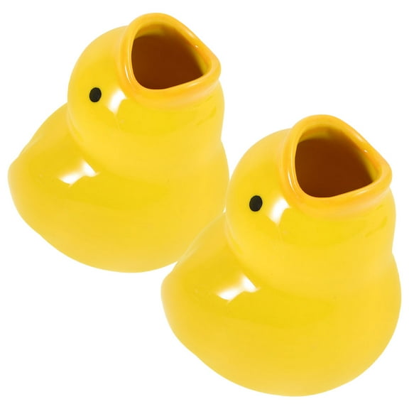 WORGEOUS 2pcs Cartoon Duck Toothbrush Holder Toothbrush Organizer Toothbrush Storage for Bathroom Sink Vanity Counter Decorations