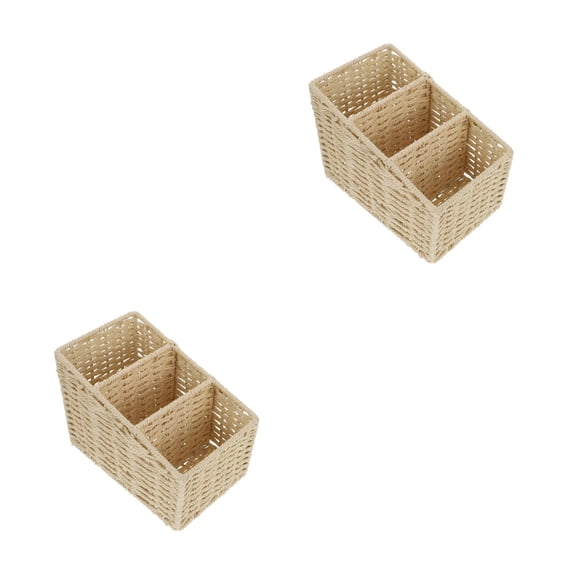 WORGEOUS 2-Pack Small Items Storage Box with Convenient Compartments for Organizing Sundries and