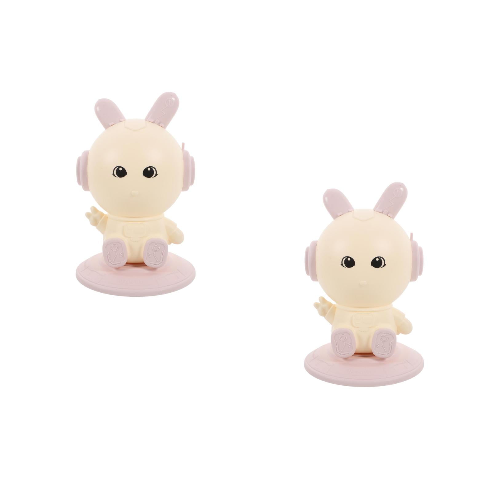 WORGEOUS 2pcs Cute Animal Pen Pencil Holder Rabbit Rotating Pen Holder For Desk Makeup Brush Holder Desk Organization Office Accessories For Women Desk Pink